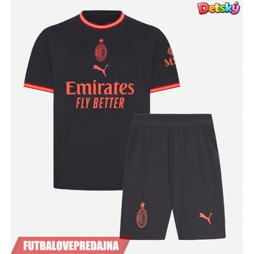Lacne Dětský Futbalové dres AC Milan Mario Gila #34 2026-27 Krátky Rukáv - Tretina (+ trenírky)